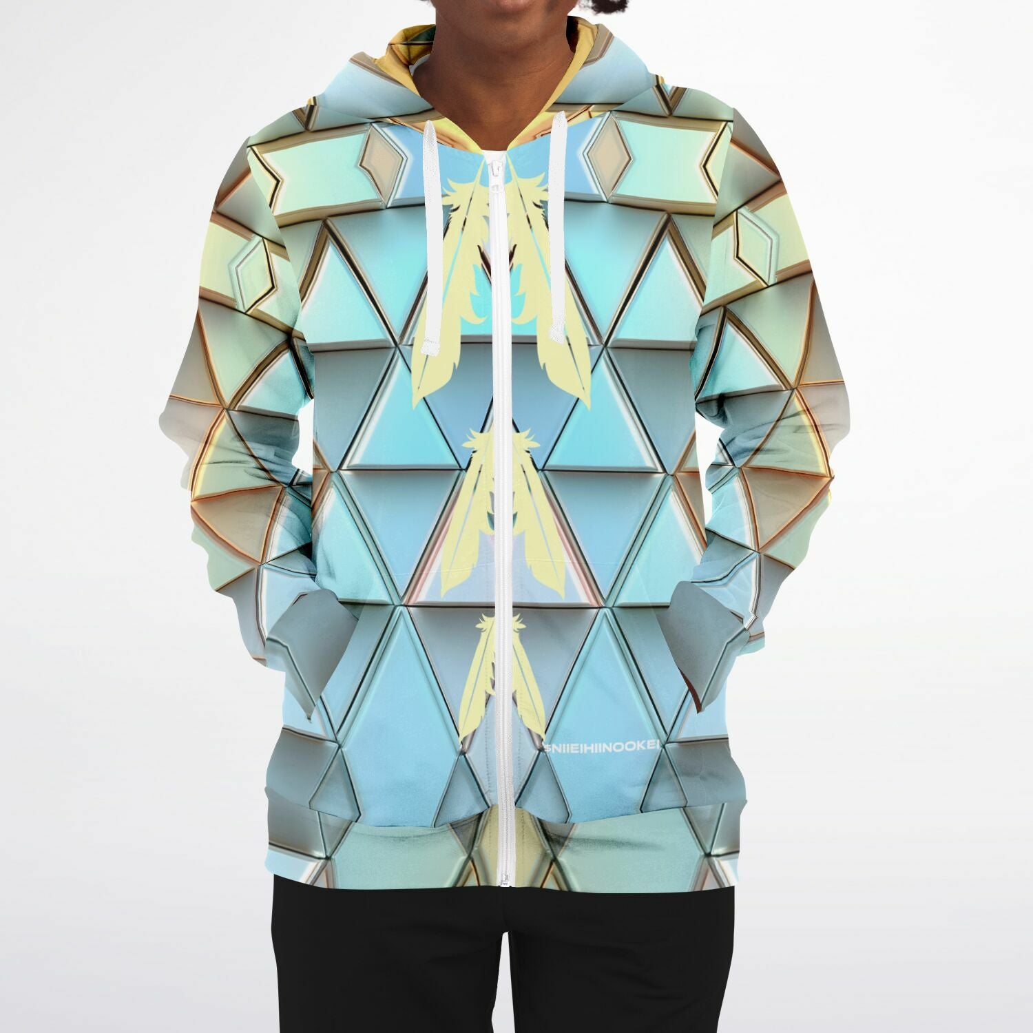 $NiieihiiNookei Athletic Zip-Up Hoodie - AOP