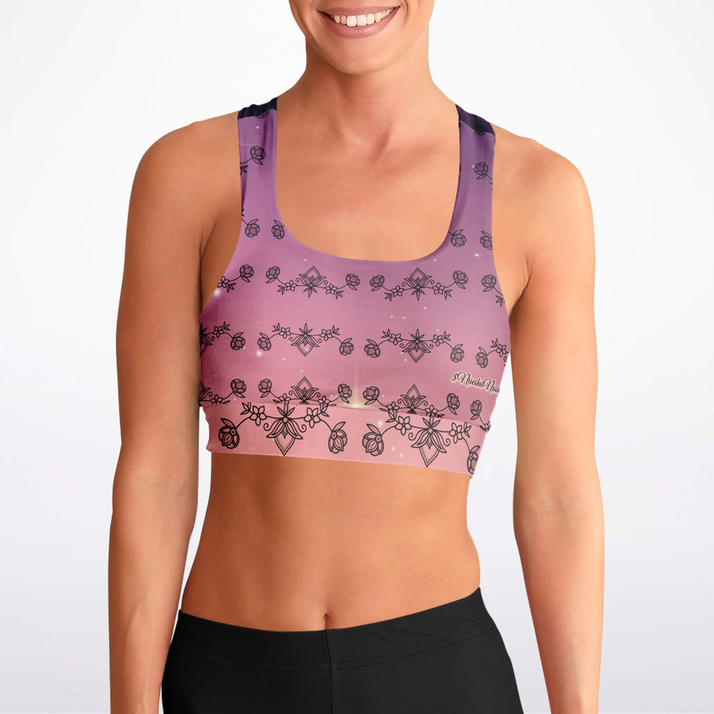 $NiieihiiNookeiPadded Sports Bra - AOP