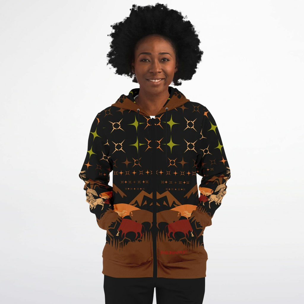 $NiieihiiNookei Athletic Zip-Up Hoodie - AOP