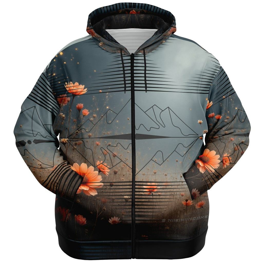$NiieihiiNookei  Plus-size Ziphoodie - AOP