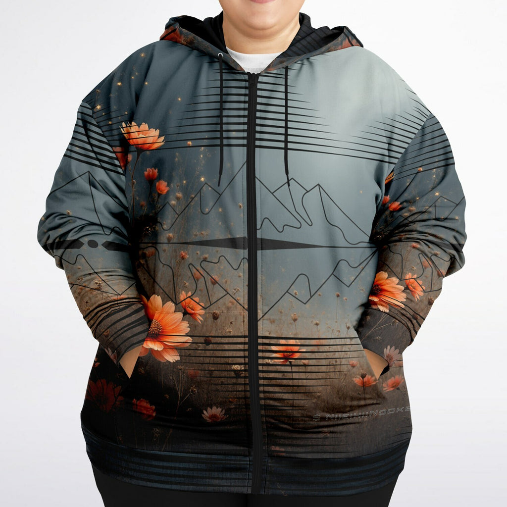 $NiieihiiNookei  Plus-size Ziphoodie - AOP