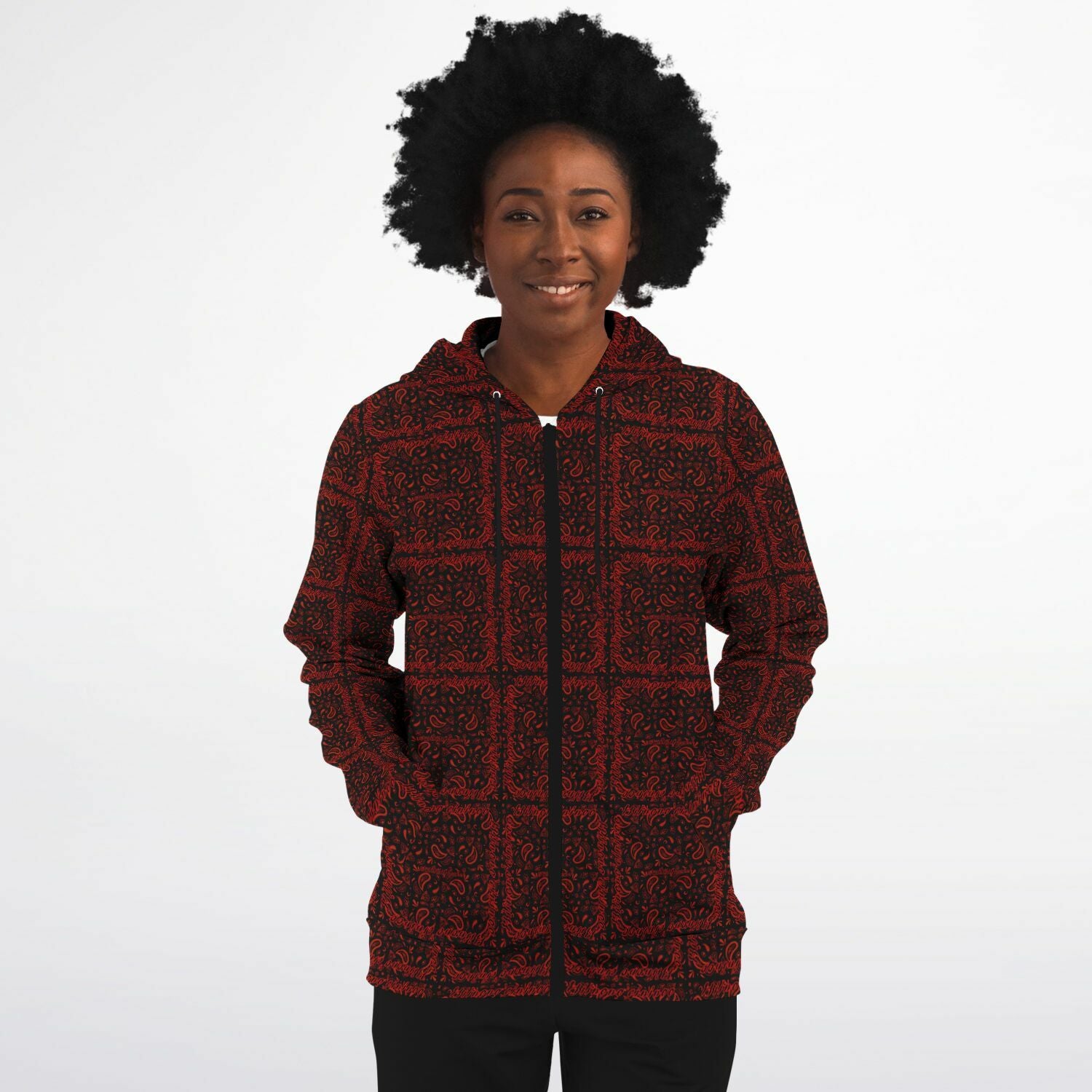 $NiieihiiNookei Athletic Zip-Up Hoodie - AOP