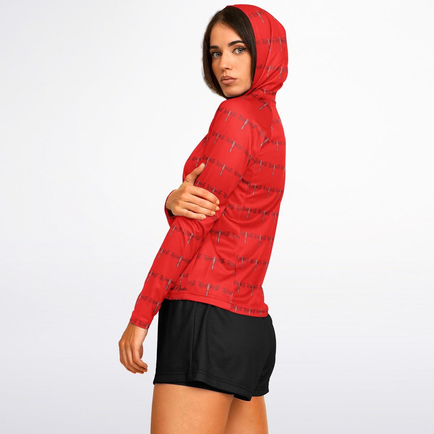 $NiieihiiNookei Women's Long Sleeve Hooded Performance Shirt - AOP