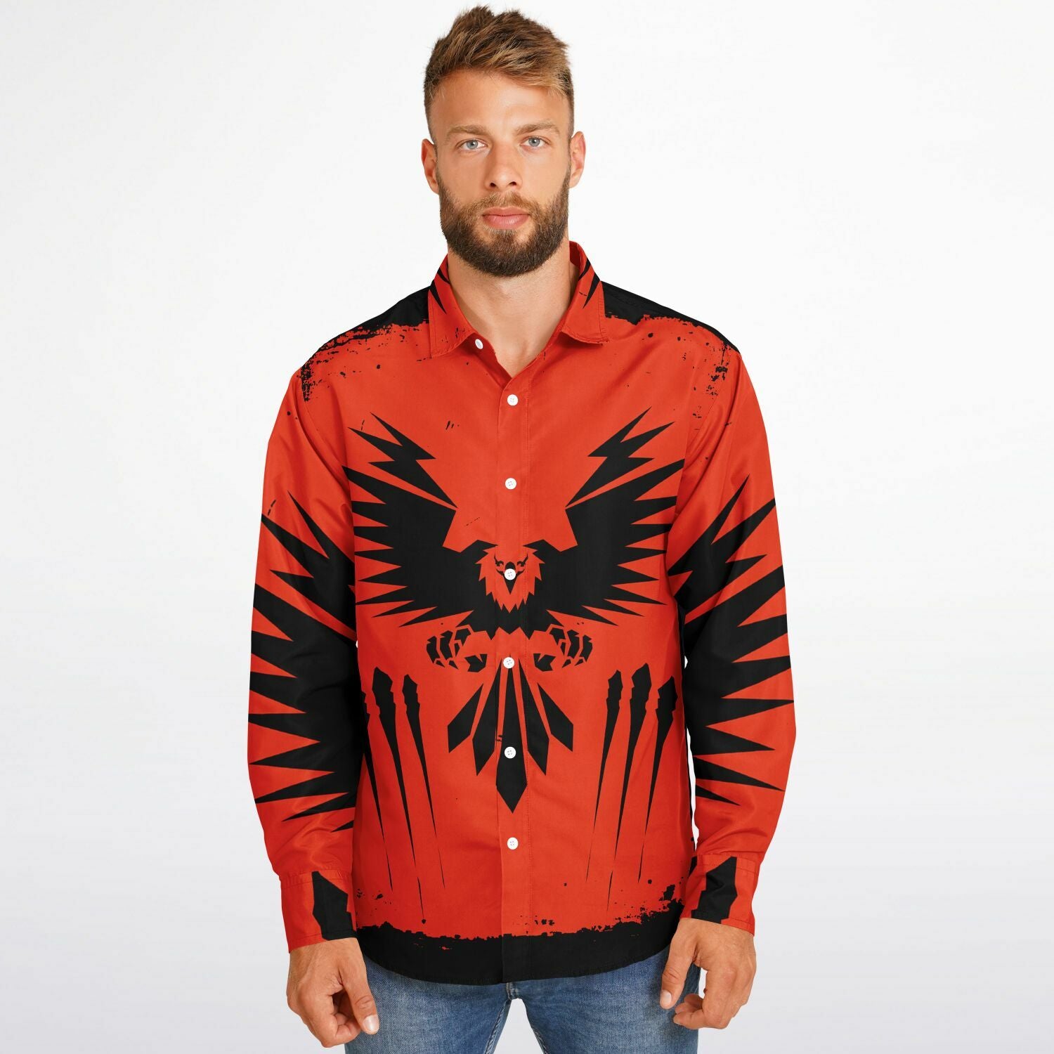Long Sleeve Button Down Shirt design by $NiieihiiNookei- AOP