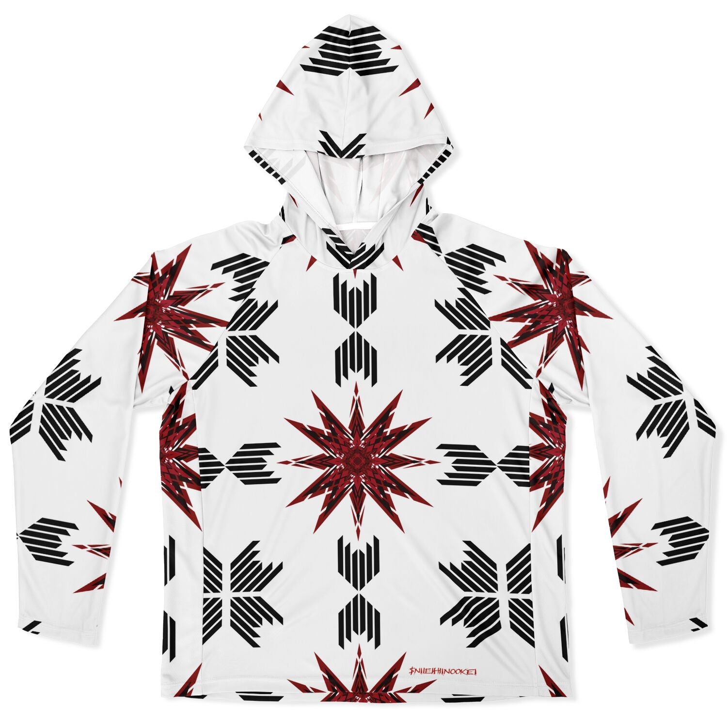 Men's Long Sleeve Hooded Performance Shirt - AOP