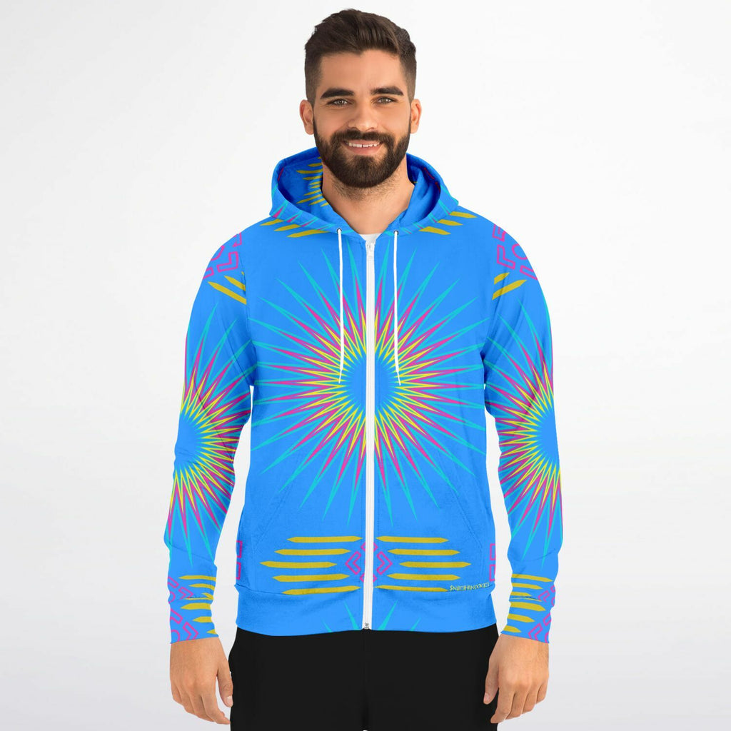 $NiieihiiNookei Fashion Zip-Up Hoodie - AOP Blue
