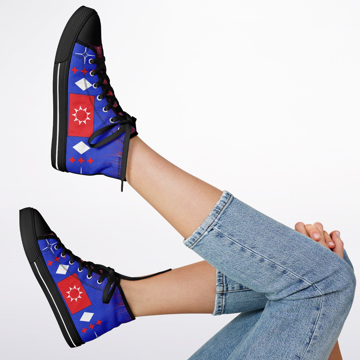 $NiieihiiNookei OST FLAG High Top Shoes - AOP
