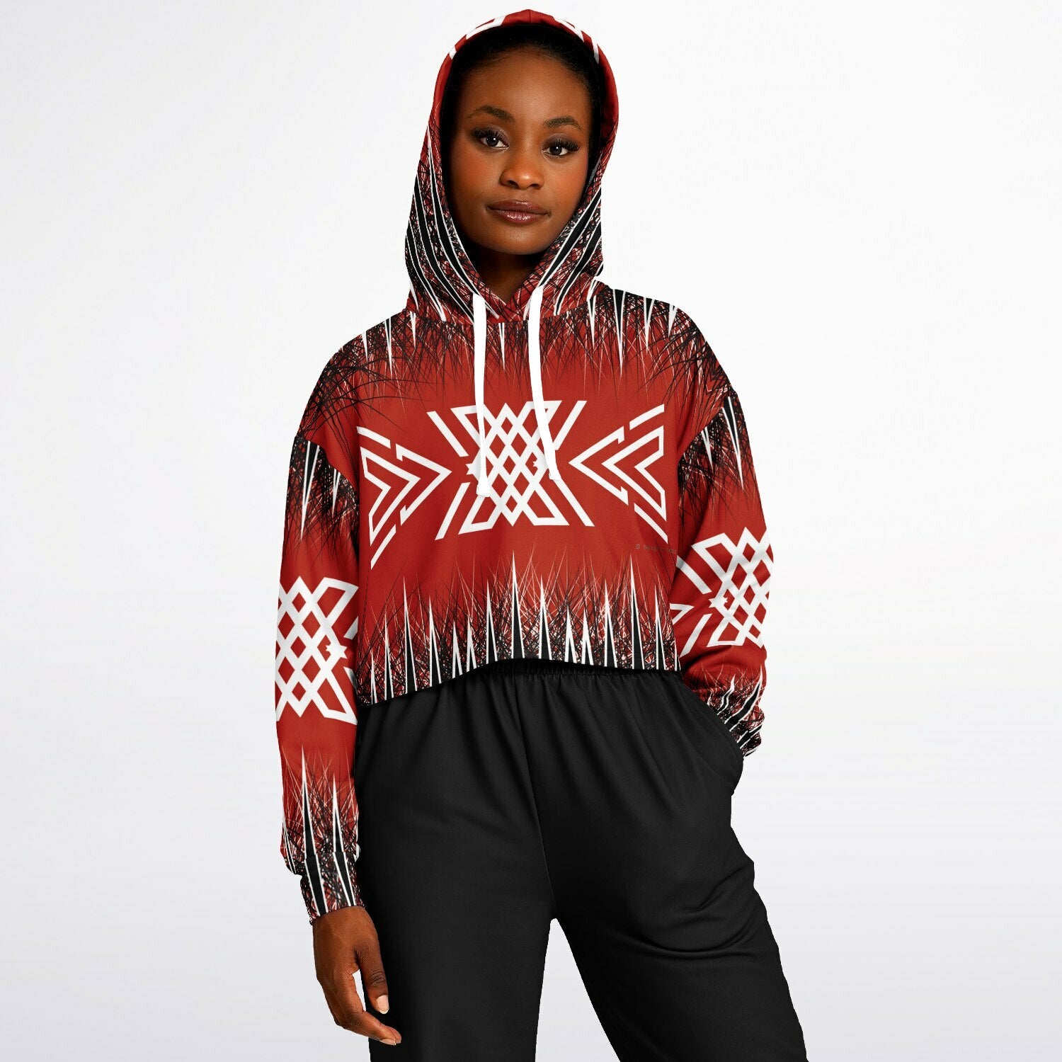 $NiieihiiNookei Fashion Cropped Hoodie - AOP