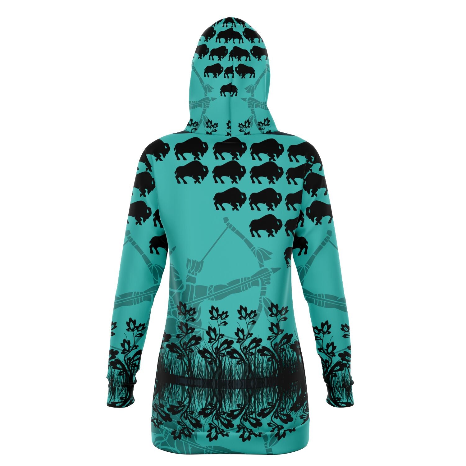 $NiieihiiNookei Fashion Longline Hoodie - AOP