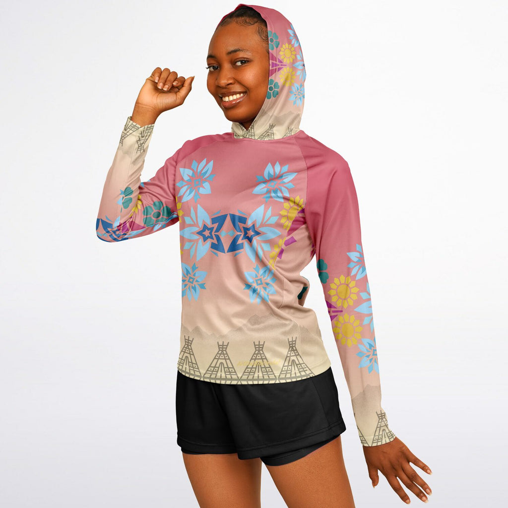 $NiieihiiNookei Women's Long Sleeve Hooded Performance Shirt - AOP