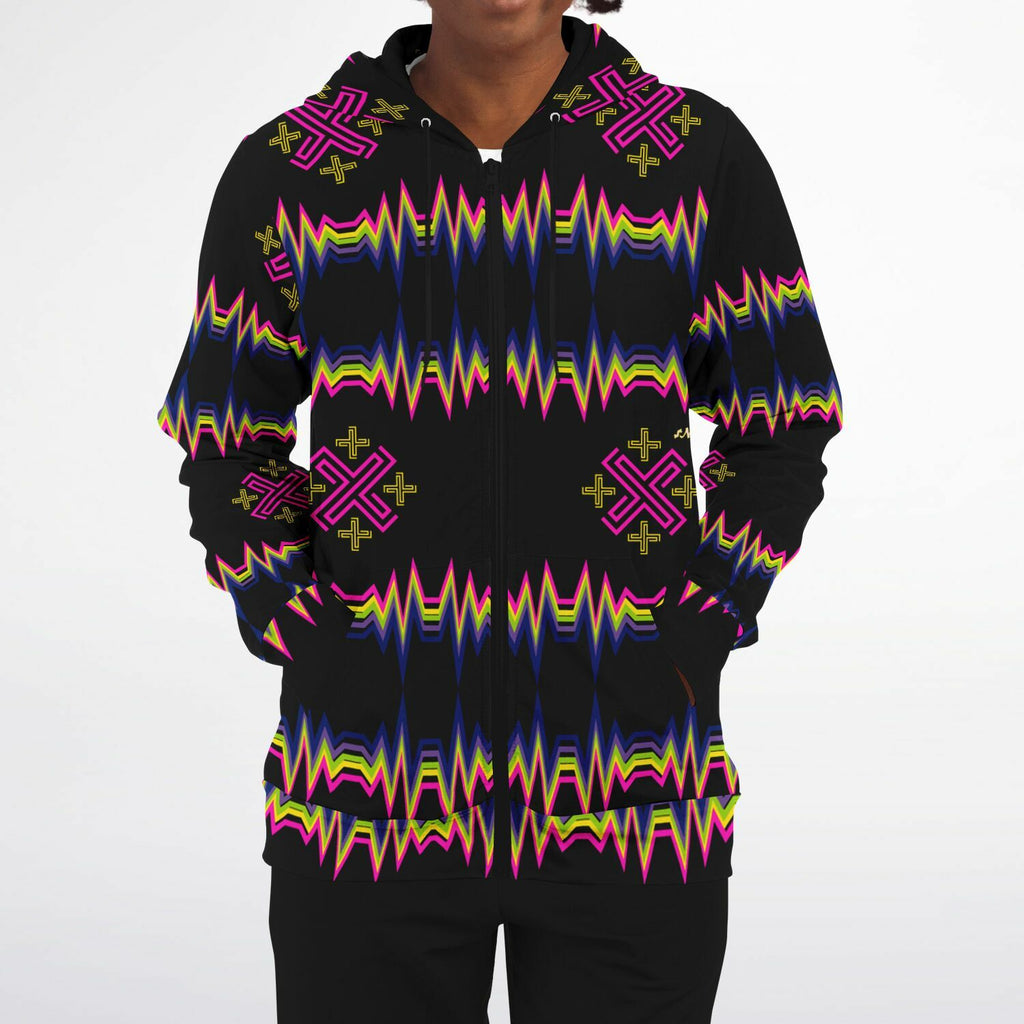 $NiieihiiNookei Athletic Zip-Up Hoodie - AOP