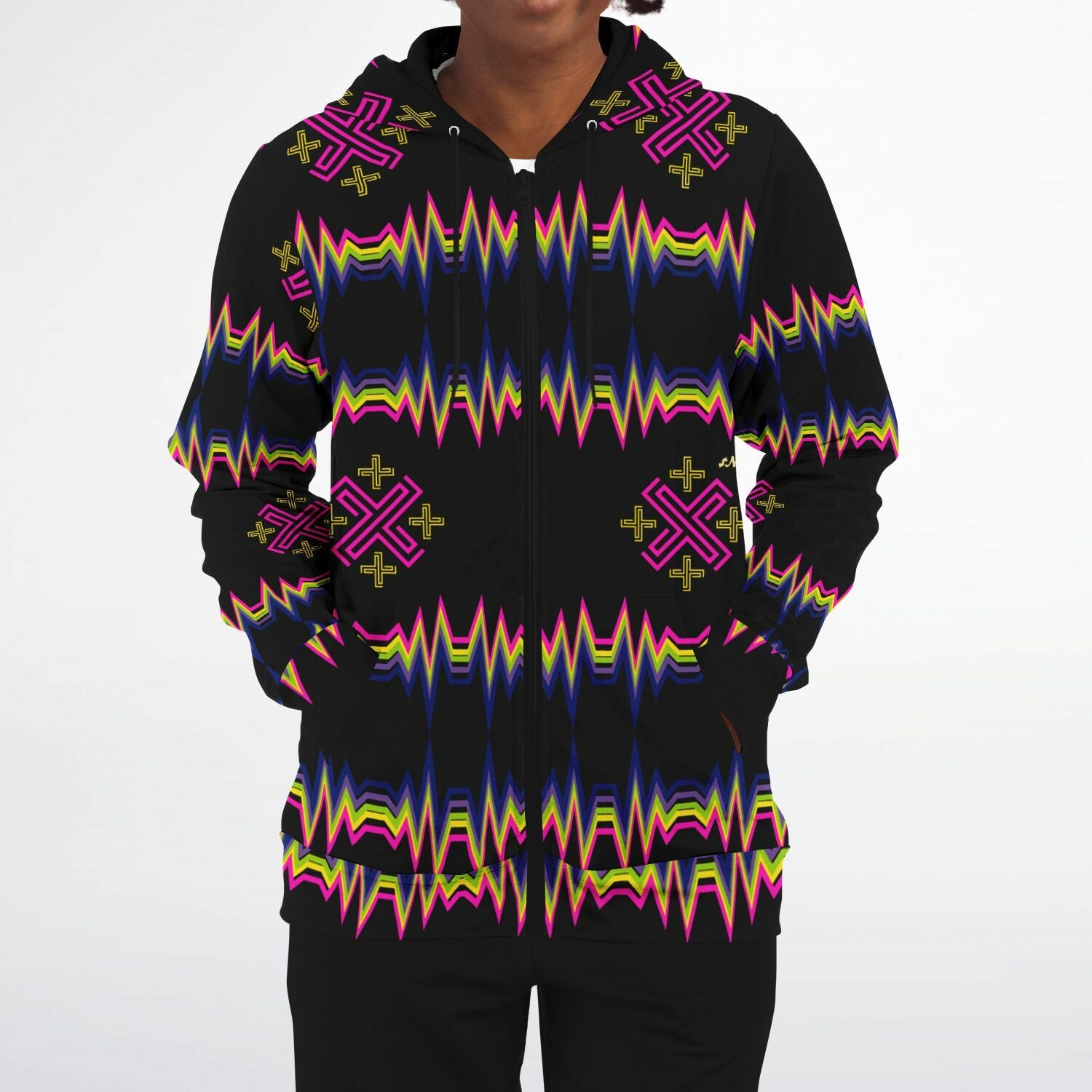$NiieihiiNookei Athletic Zip-Up Hoodie - AOP