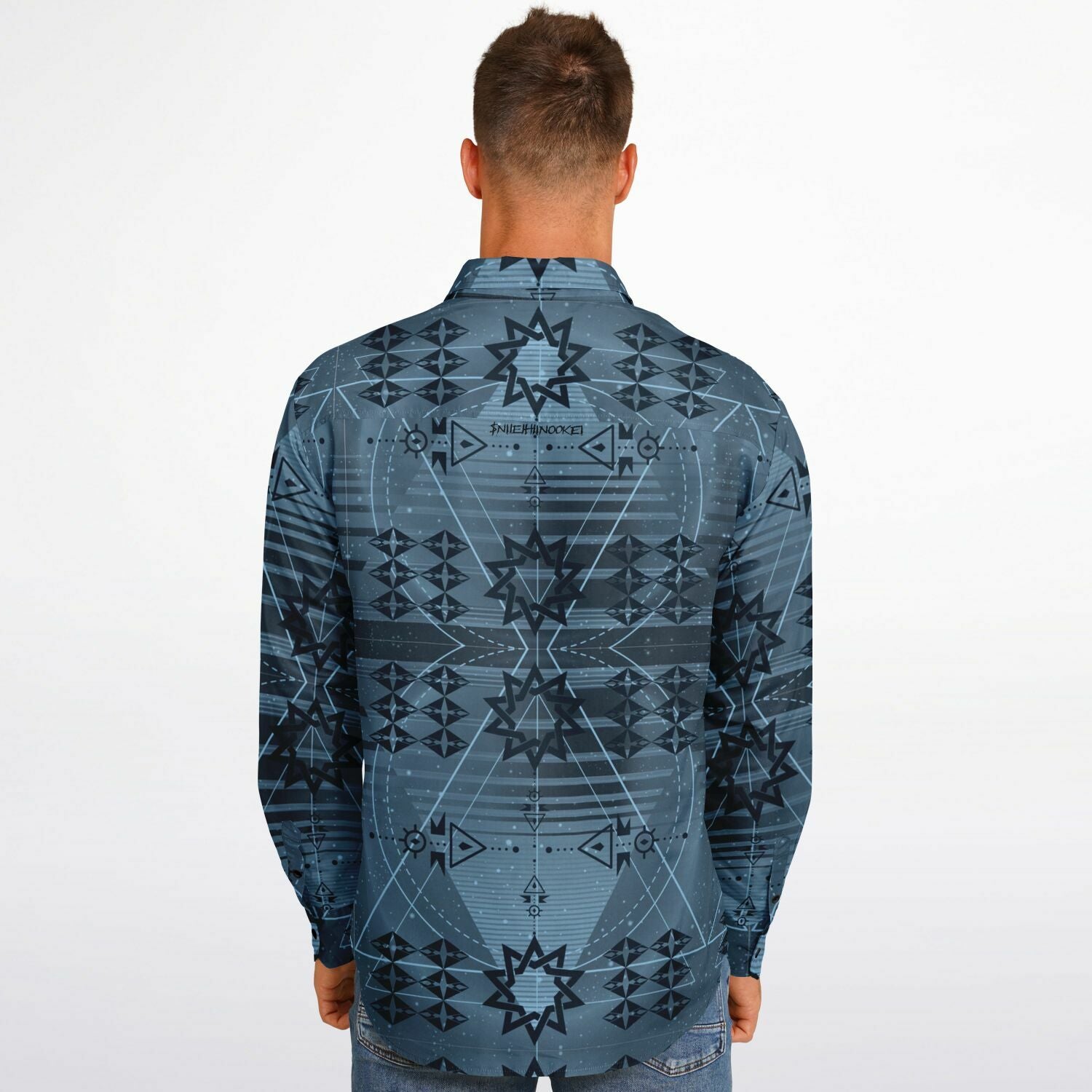 $NiieihiiNookei Long Sleeve Button Down Shirt - AOP