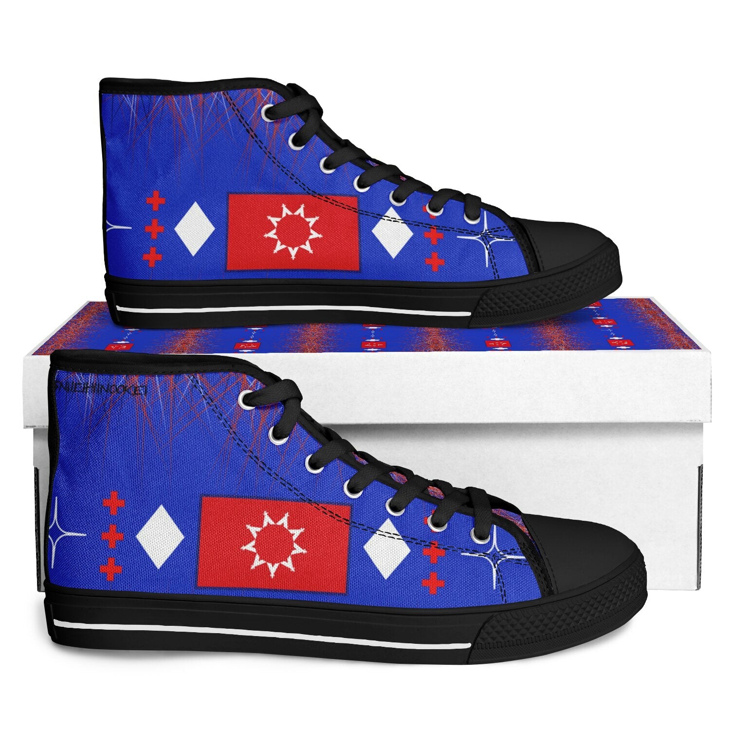 $NiieihiiNookei OST FLAG High Top Shoes - AOP