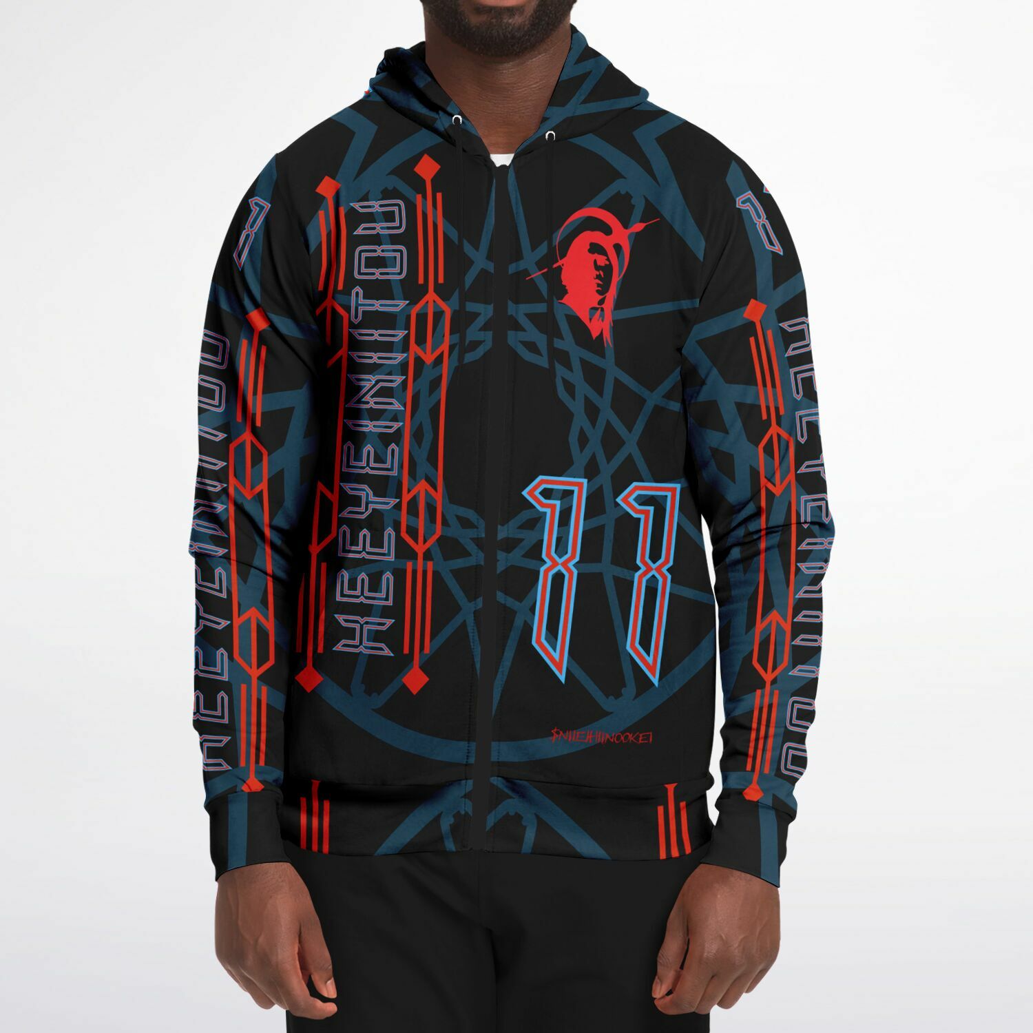 $NiieihiiNookei Athletic Zip-Up Hoodie - AOP