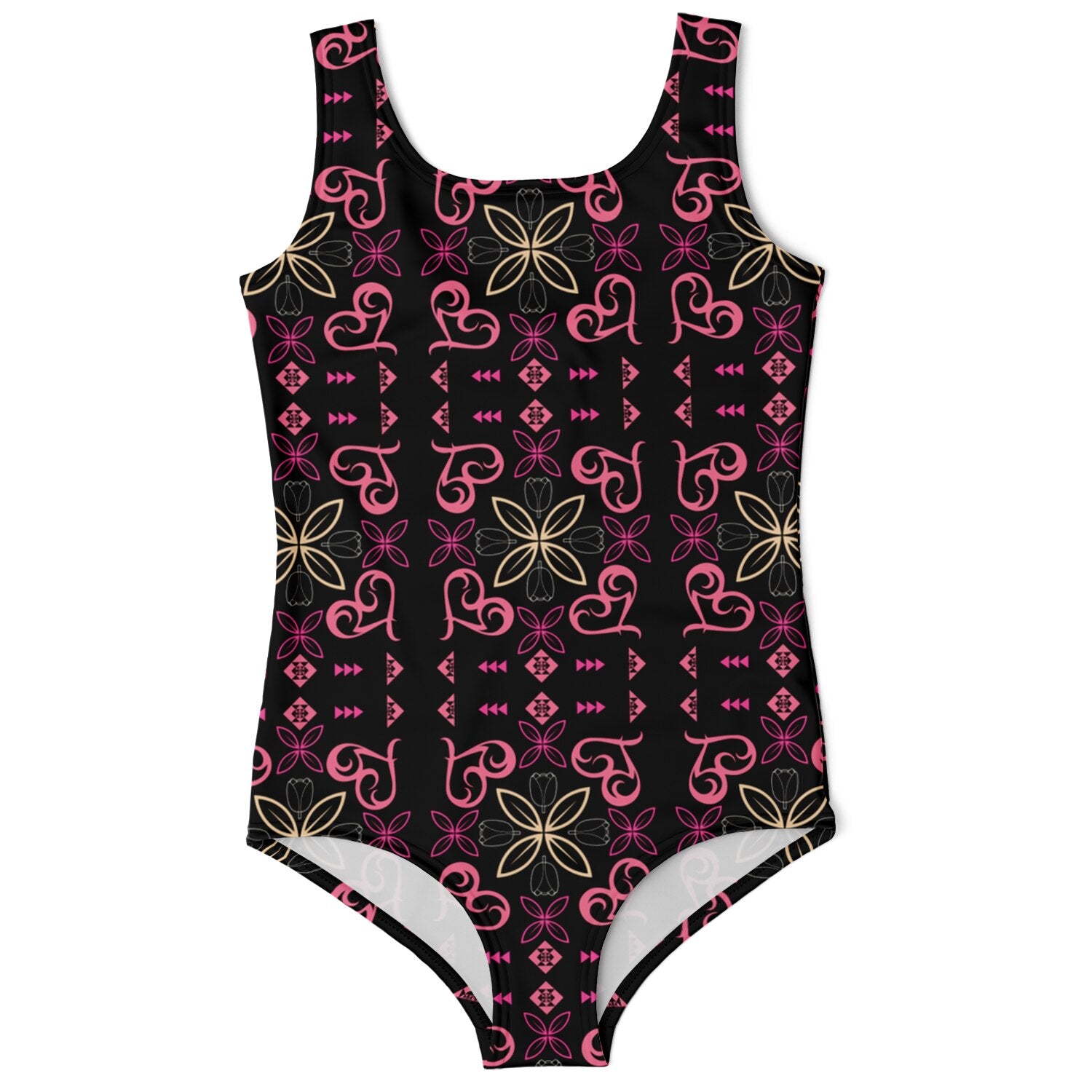 FLOWERS & HEARTZ Kids One-Piece Swimsuit - AOP