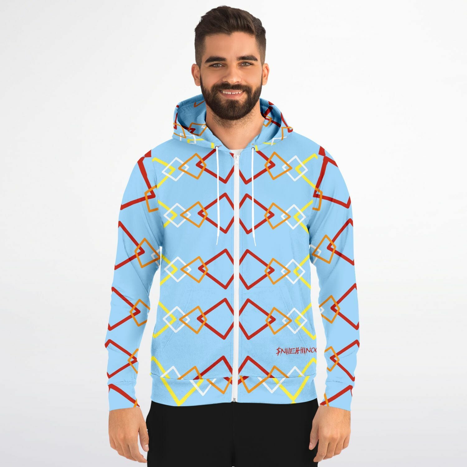 $NiieihiiNookei Athletic Zip-Up Hoodie - AOP