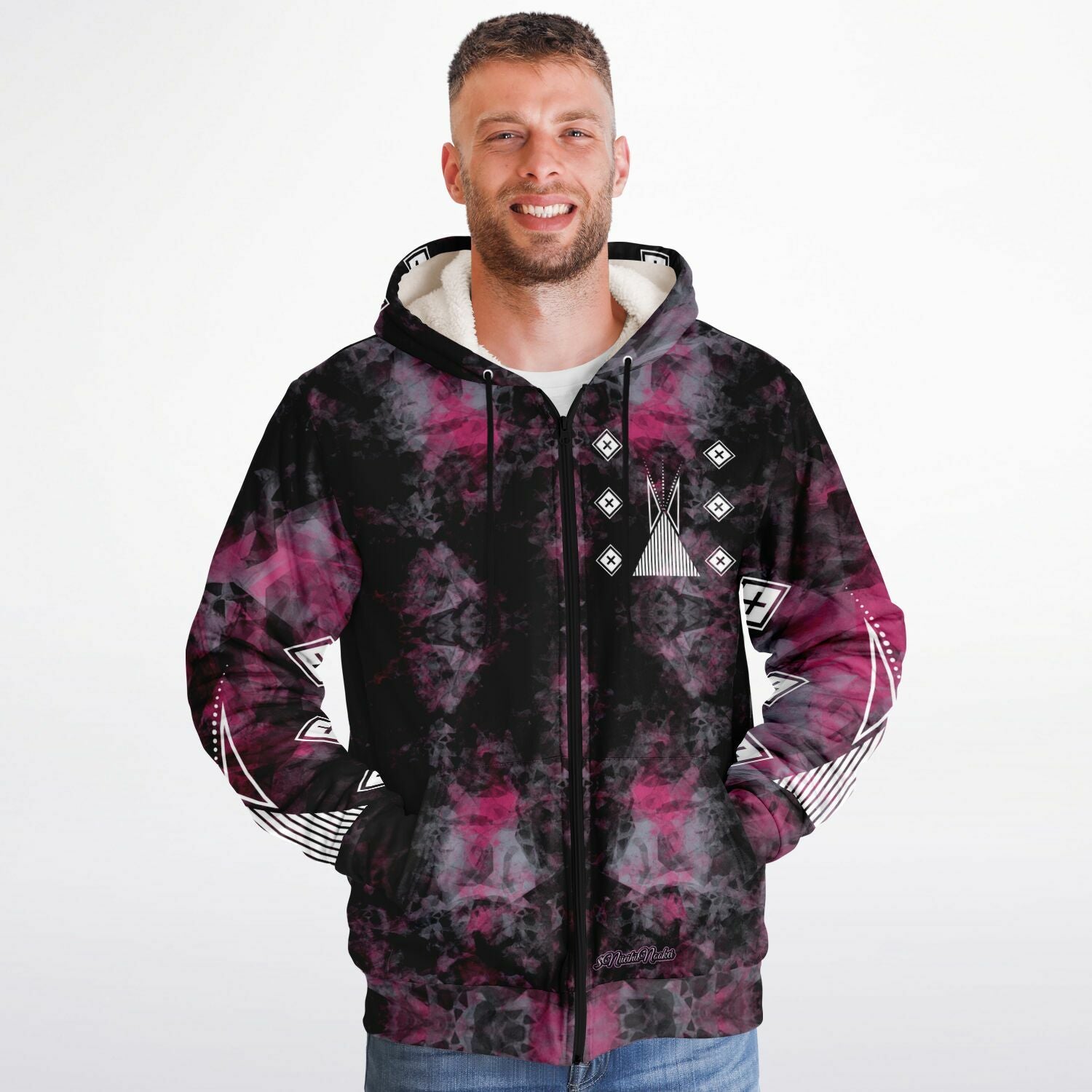$NiieihiiNookei Microfleece Ziphoodie - AOP