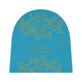 Floral Baby Beanie – Teal Rose Pattern Newborn Hat