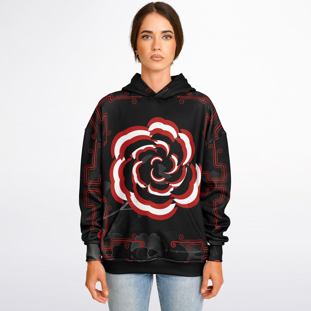 $NiieihiiNookeii Rose Heavyweight Oversized Hoodie - AOP