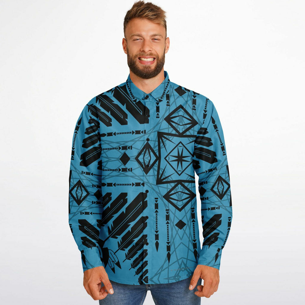 $NiieihiiNookei Long Sleeve Button Down Shirt - AOP
