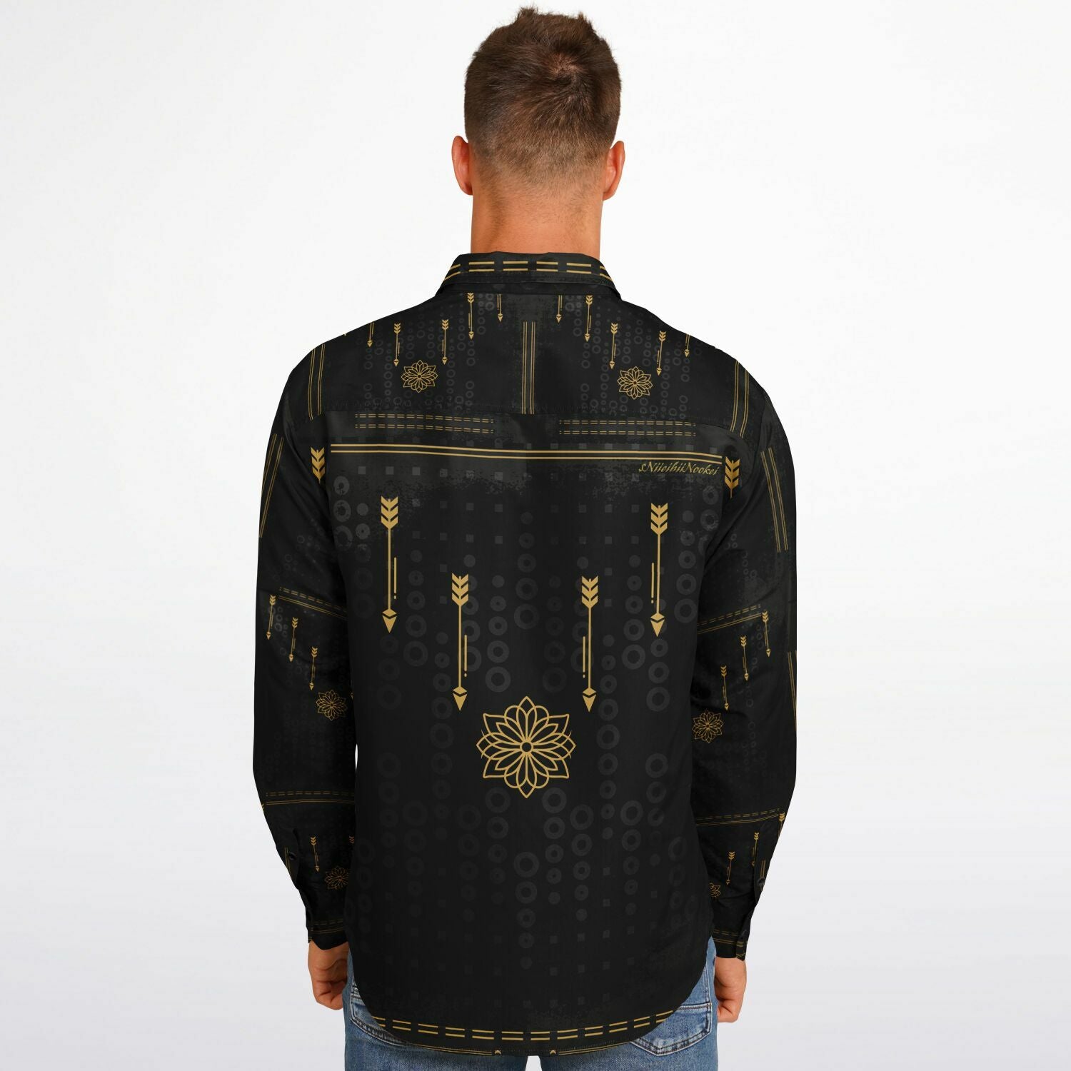 $NiieihiiNookei Long Sleeve Button Down Shirt - AOP