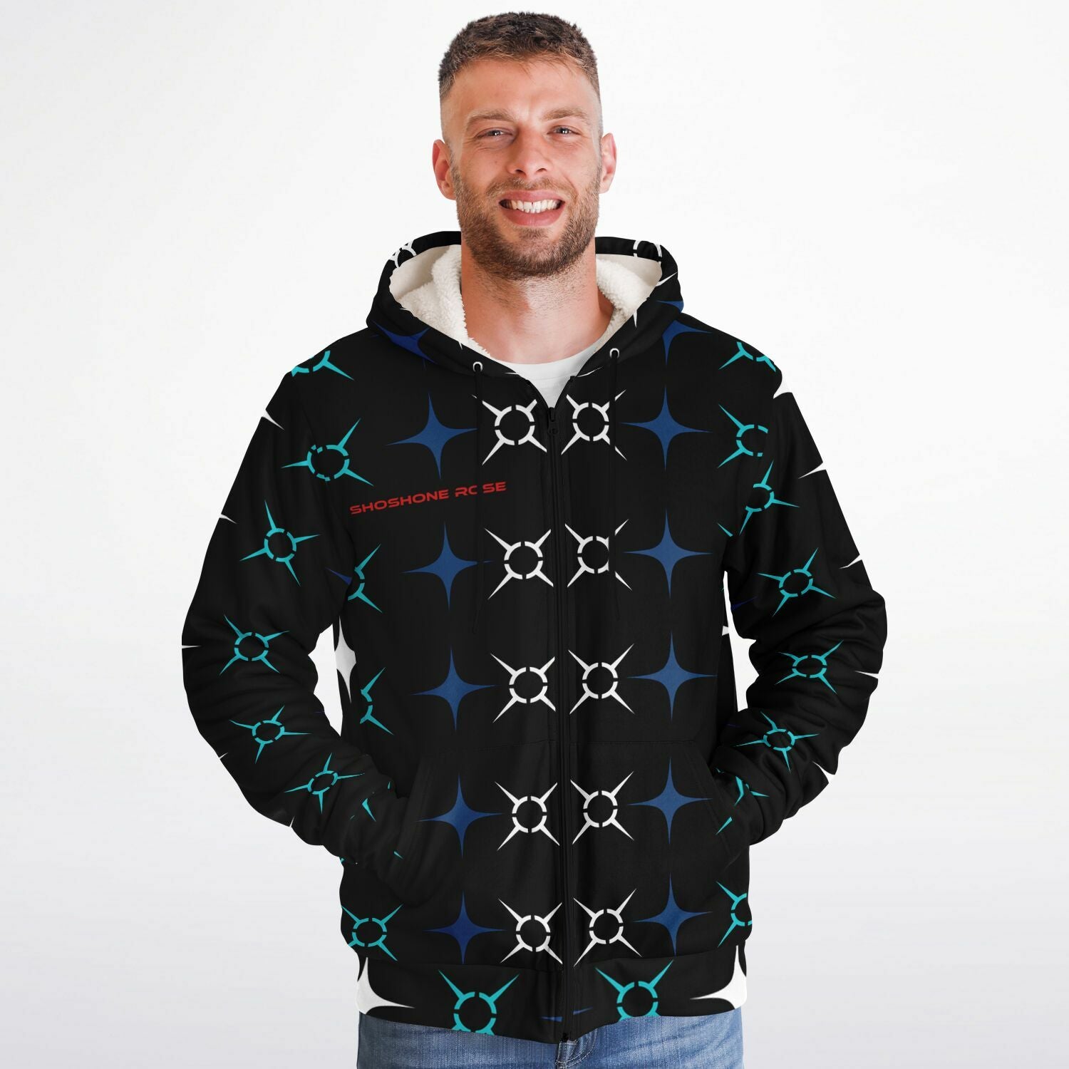 $hoshoneRose Custom Microfleece Ziphoodie - AOP