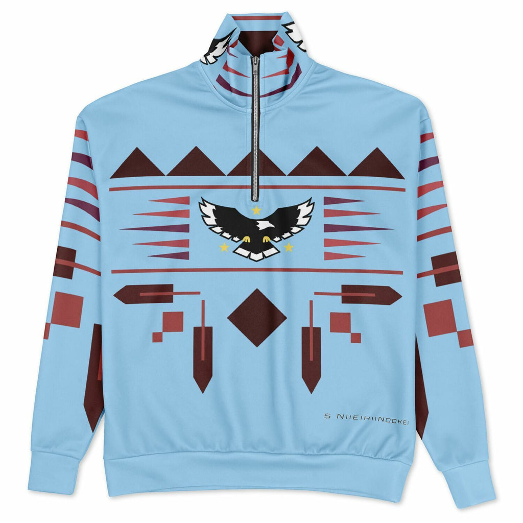$NiieihiiNookei Heavyweight Oversized Quarter Zip Sweatshirt - AOP