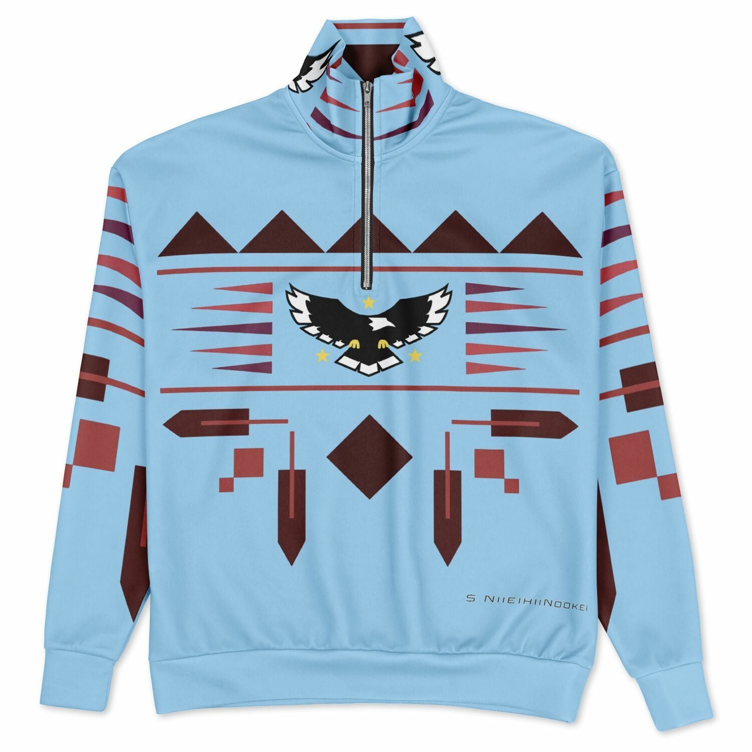 $NiieihiiNookei Heavyweight Oversized Quarter Zip Sweatshirt - AOP