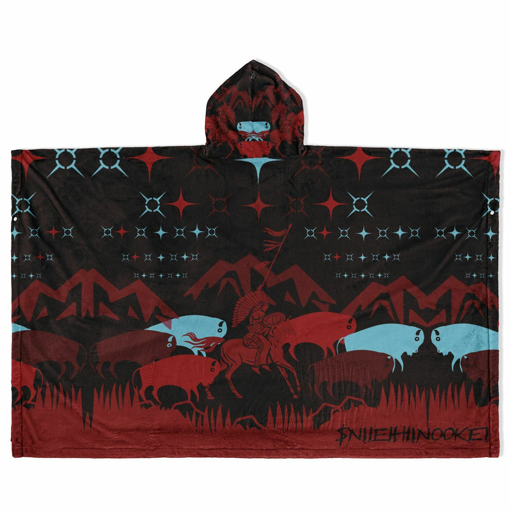 $NiieihiiNookei Flannel Blanket Poncho - AOP