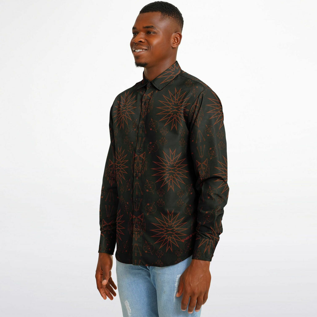 $NiieihiiNookei Long Sleeve Button Down Shirt - AOP