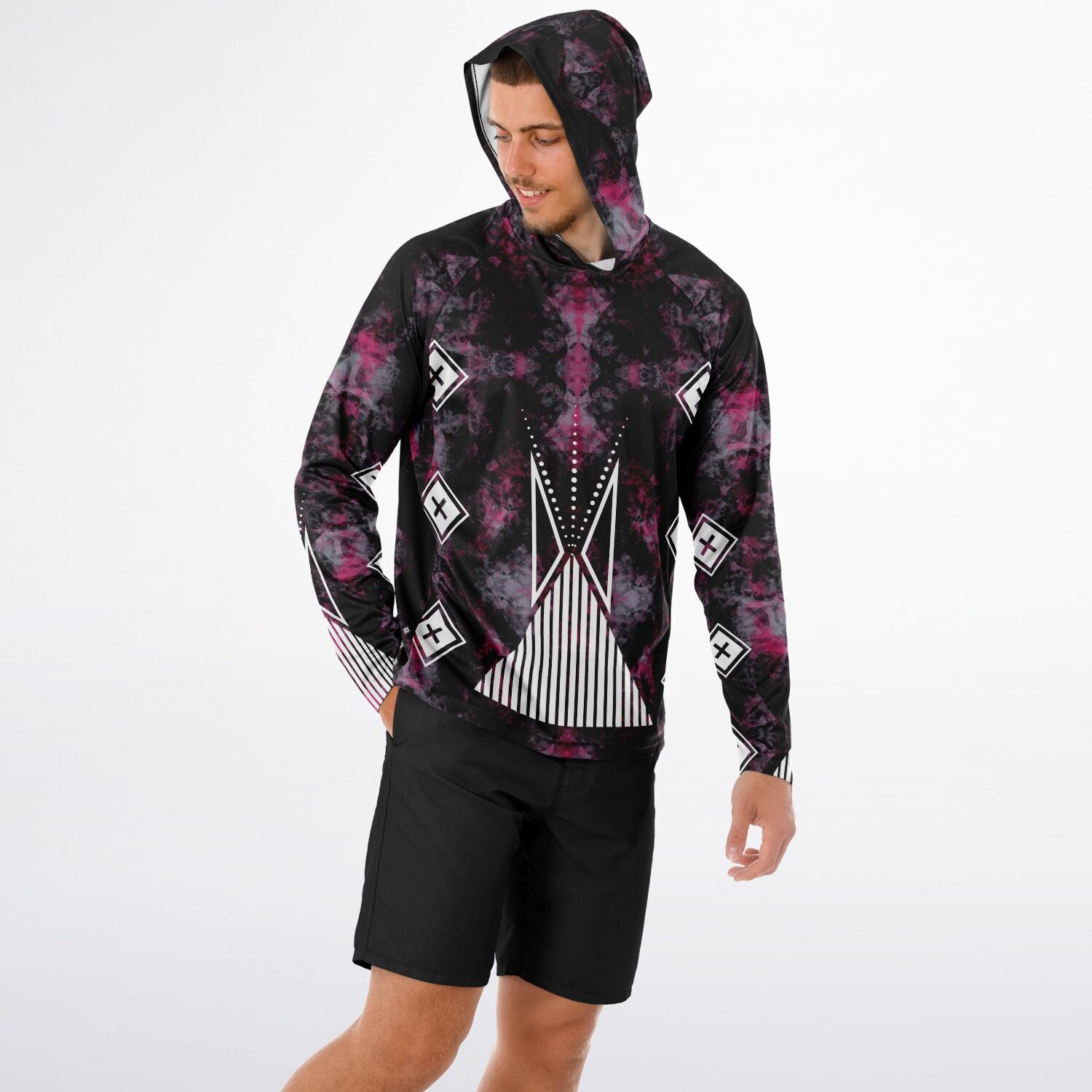 $NiieihiiNookei Long Sleeve Hooded Performance- AOP