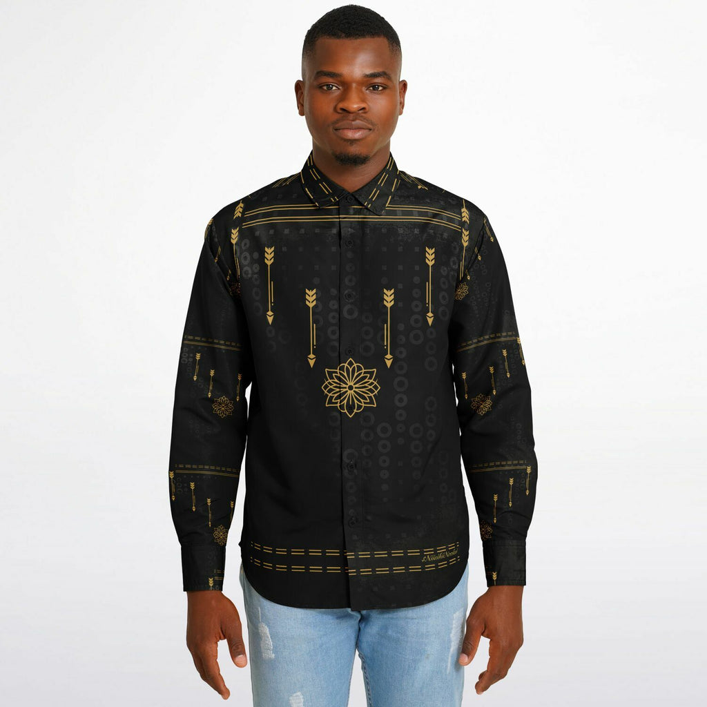 $NiieihiiNookei Long Sleeve Button Down Shirt - AOP