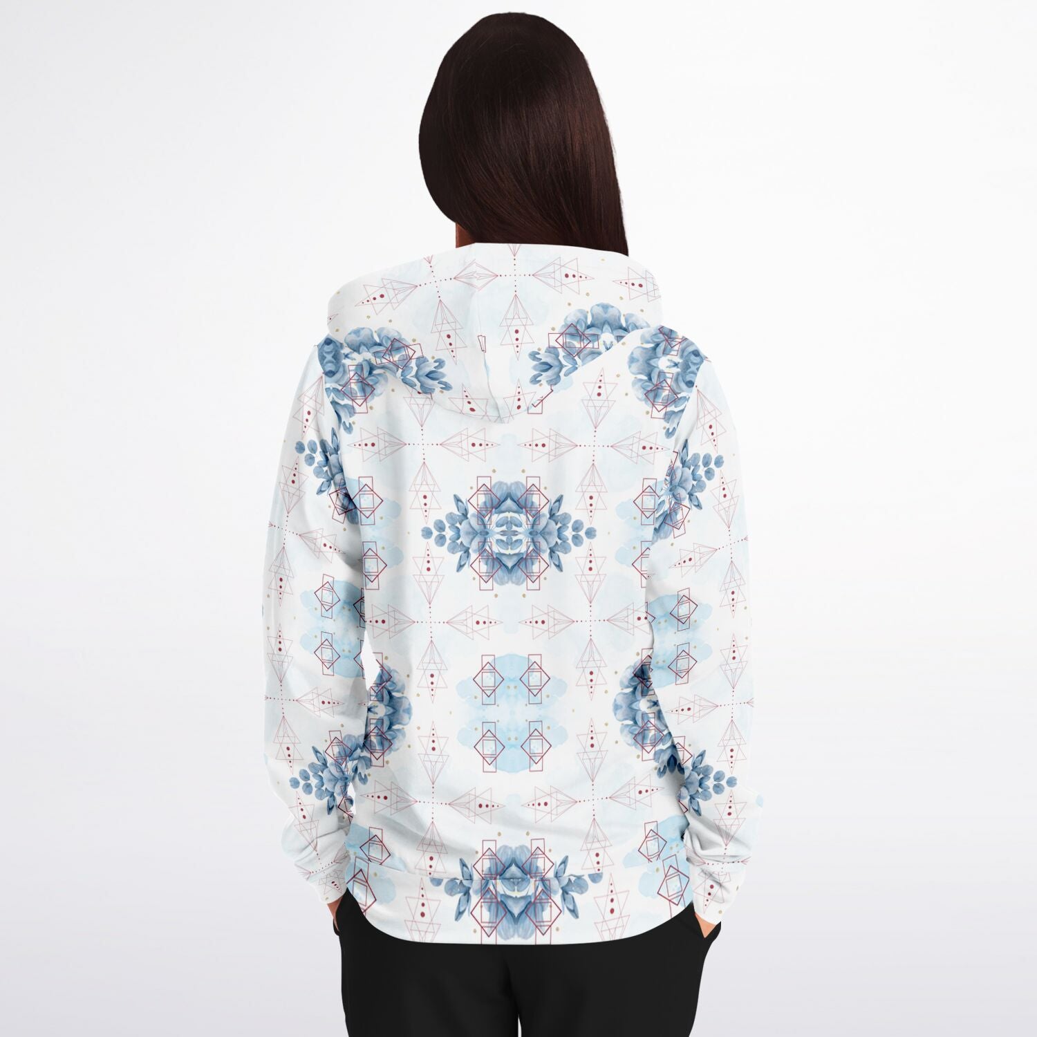 Athletic Zip-Up Hoodie - AOP
