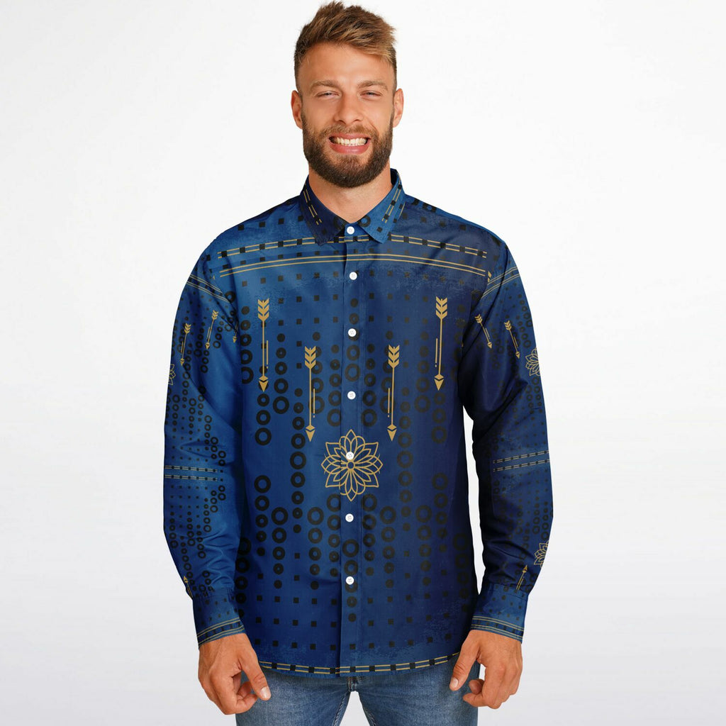 $NiieihiiNookei Long Sleeve Button Down Shirt - AOP