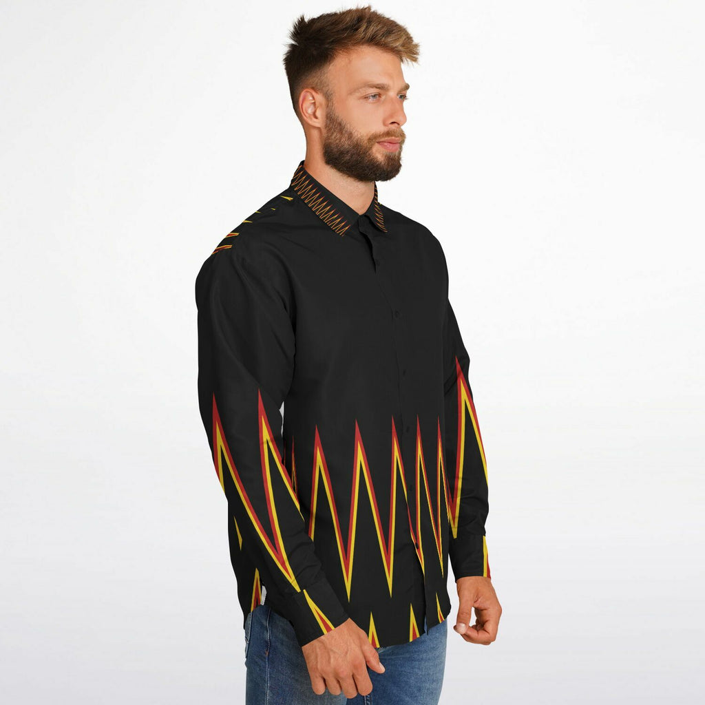 $NiieihiiNookei Long Sleeve Button Down Shirt - AOP