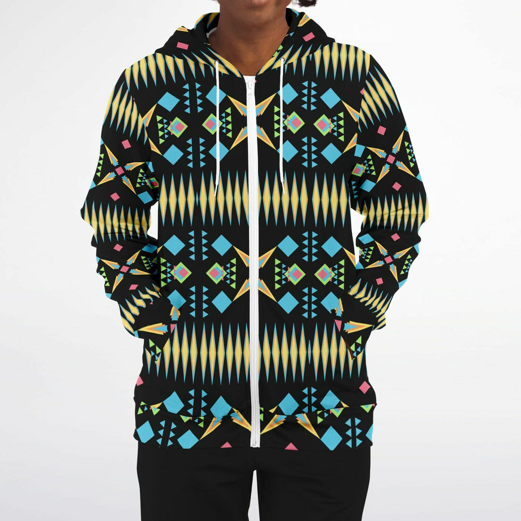 $NiieihiiNookei Athletic Zip-Up Hoodie - AOP