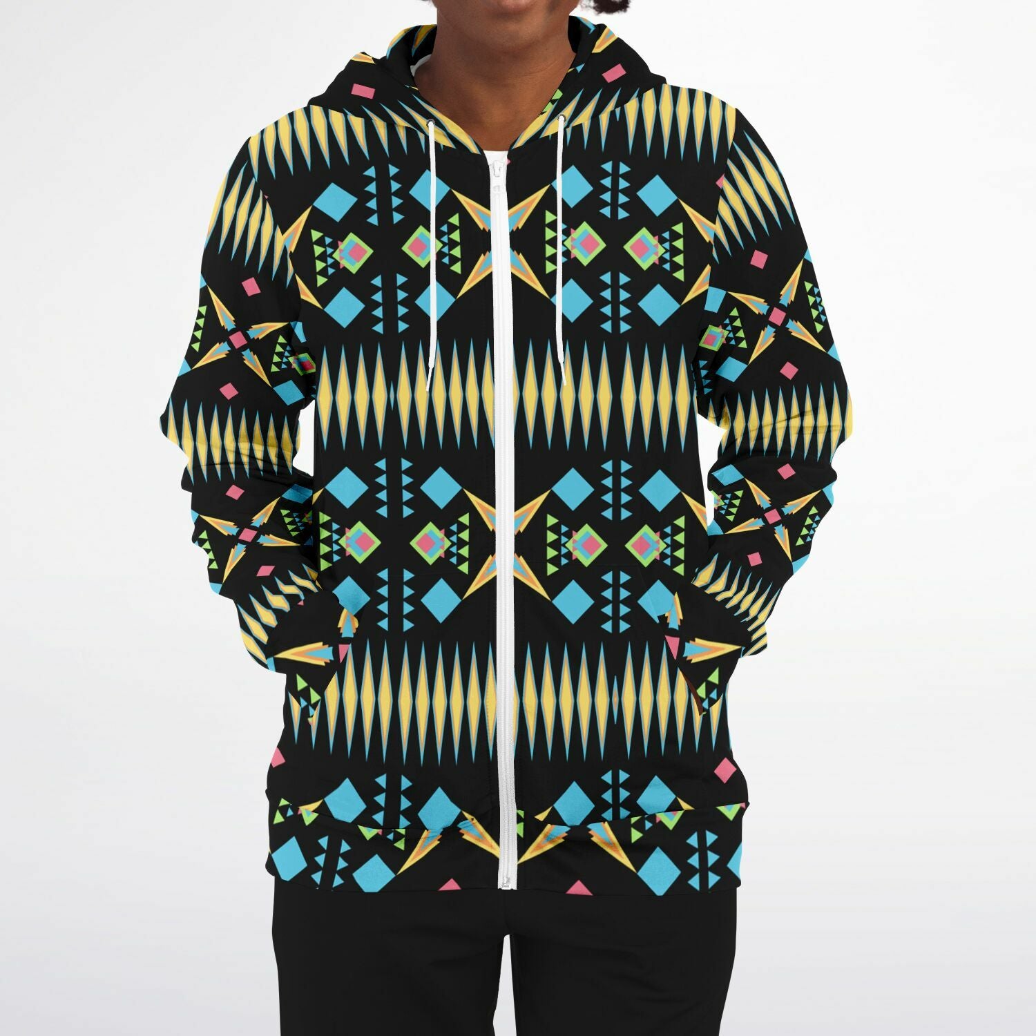 $NiieihiiNookei Athletic Zip-Up Hoodie - AOP