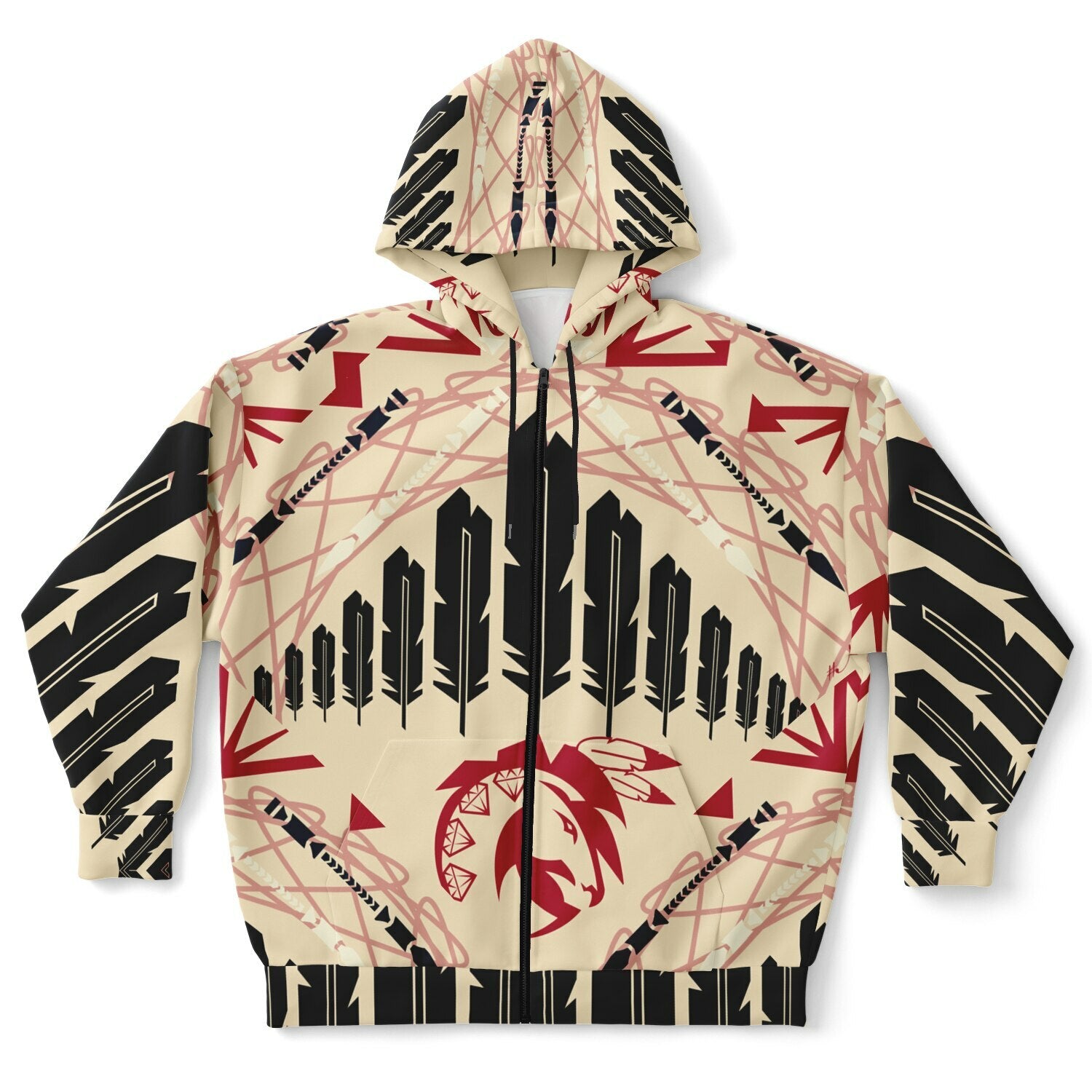 $NiieihiiNookei Plus-size Ziphoodie - AOP