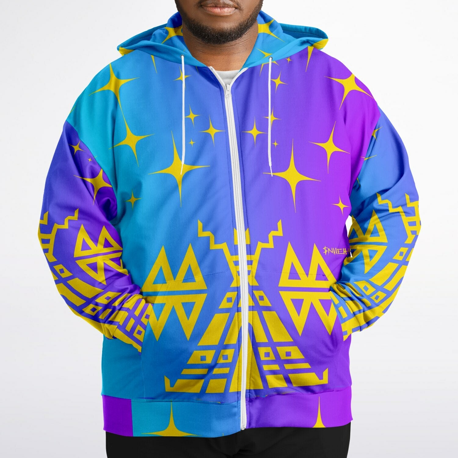 $NiieihiiNookei Fashion Plus-size Ziphoodie - AOP