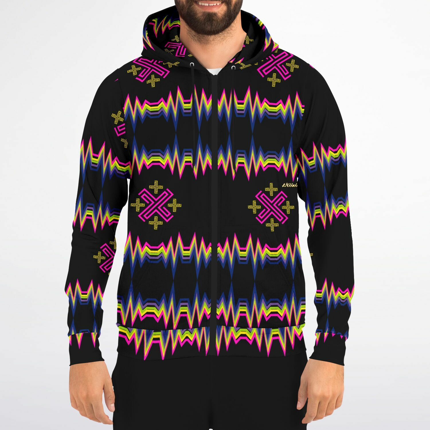 $NiieihiiNookei Athletic Zip-Up Hoodie - AOP