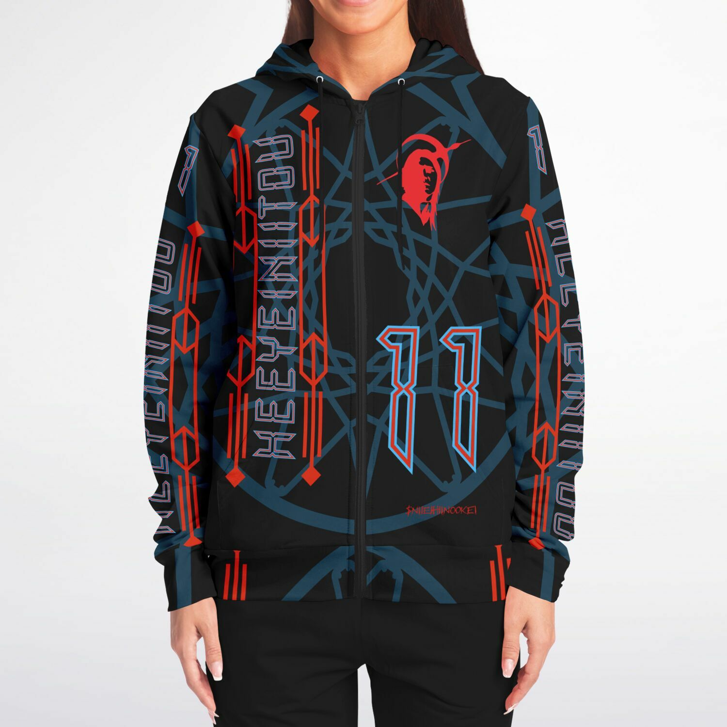 $NiieihiiNookei Athletic Zip-Up Hoodie - AOP