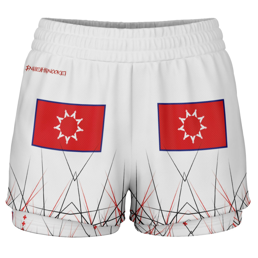 $NiieihiiNookei OST FLAG Women's 2-in-1 Shorts - AOP