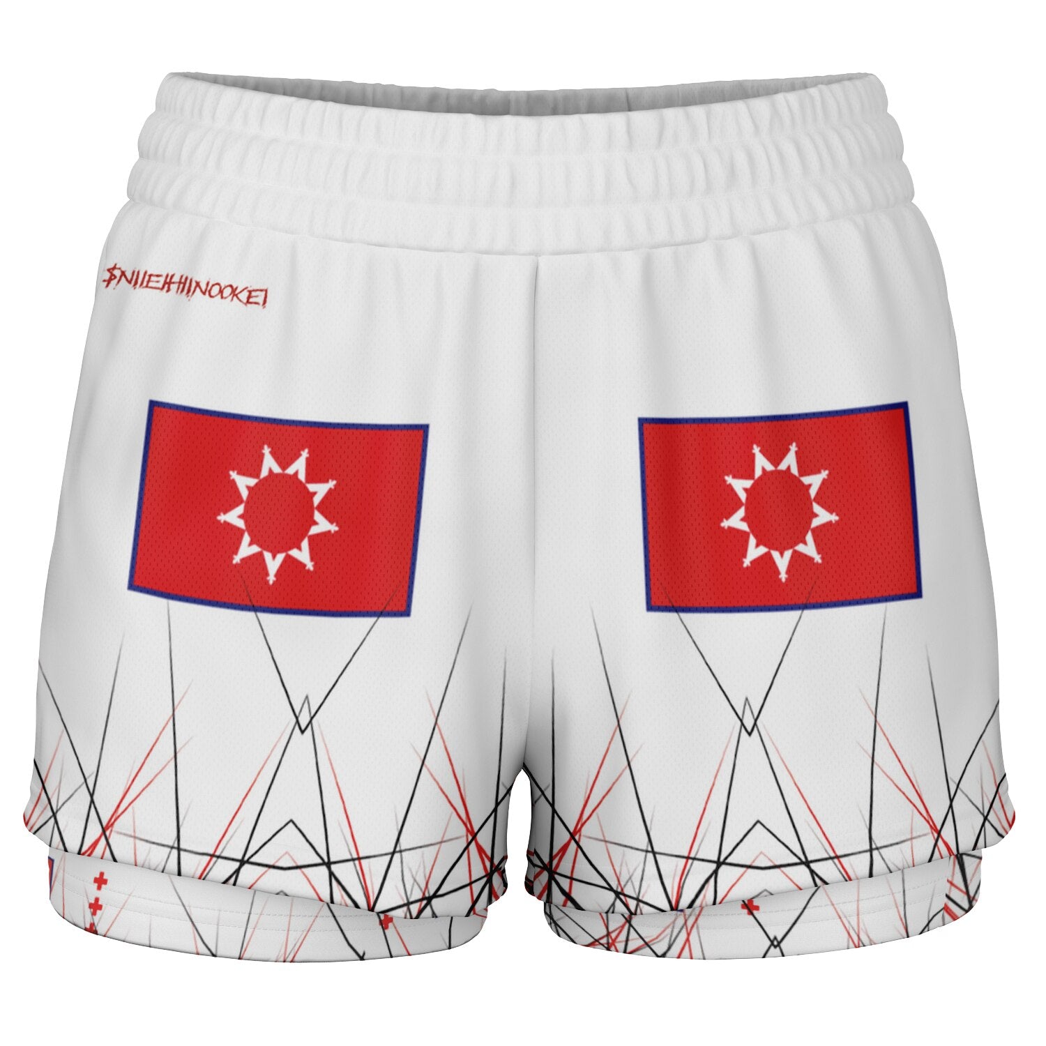 $NiieihiiNookei OST FLAG Women's 2-in-1 Shorts - AOP