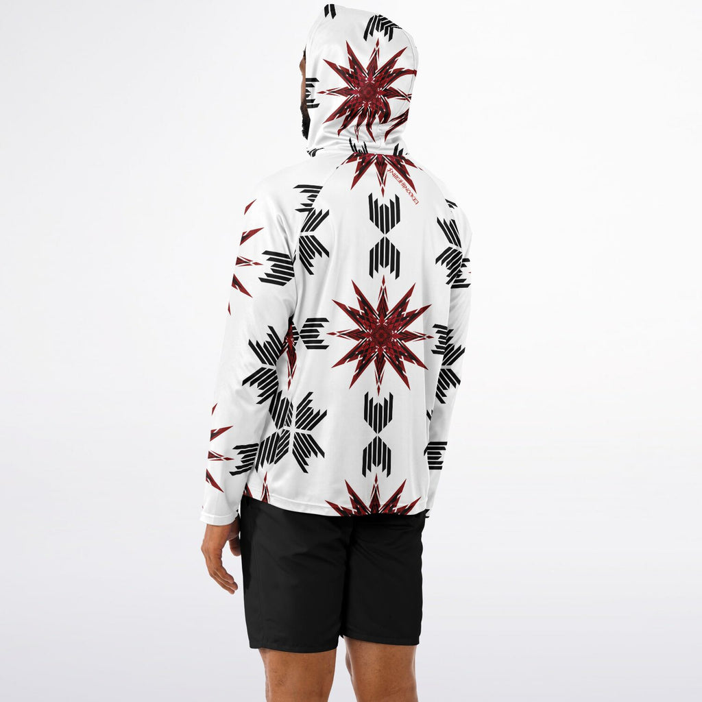 Men's Long Sleeve Hooded Performance Shirt - AOP