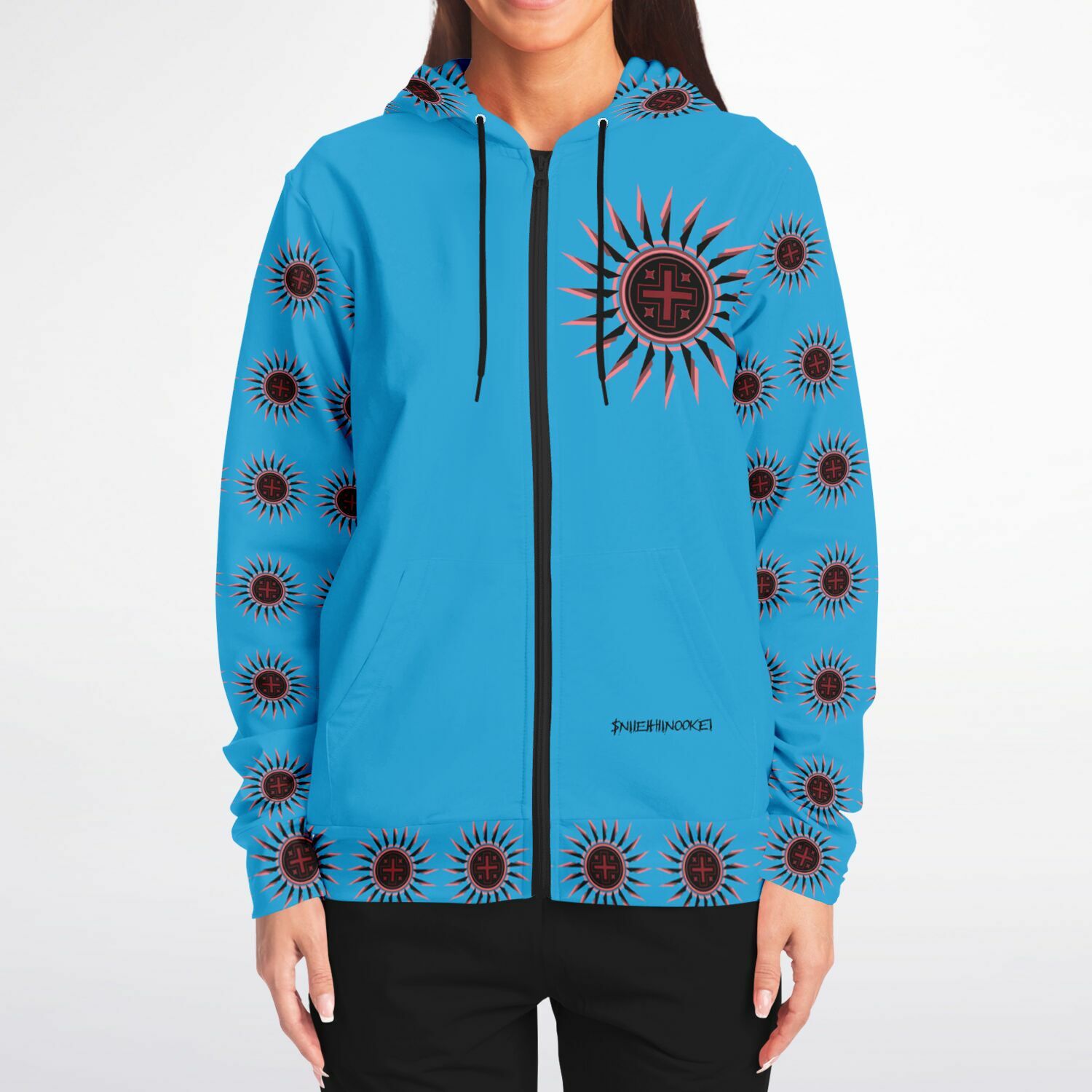 $NiieihiiNookei Athletic Zip-Up Hoodie - AOP
