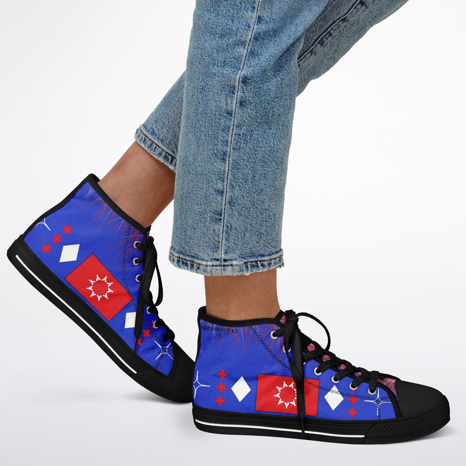 $NiieihiiNookei OST FLAG High Top Shoes - AOP
