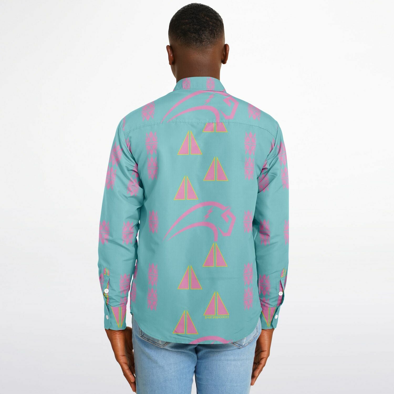 $NiieihiiNookei Long Sleeve Button Down Shirt - AOP