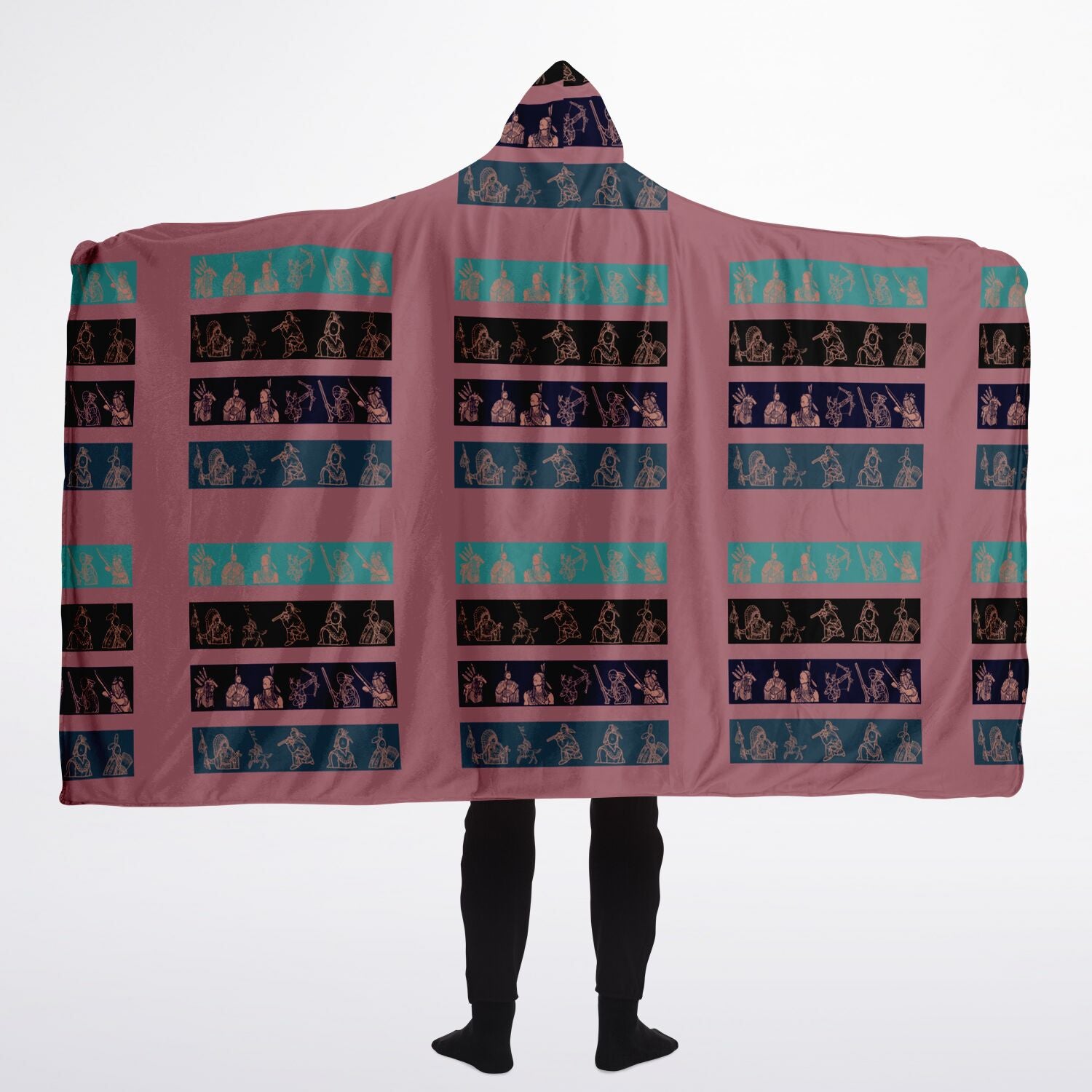 $NiieihiiNookei Hooded Blanket Sherpa - AOP