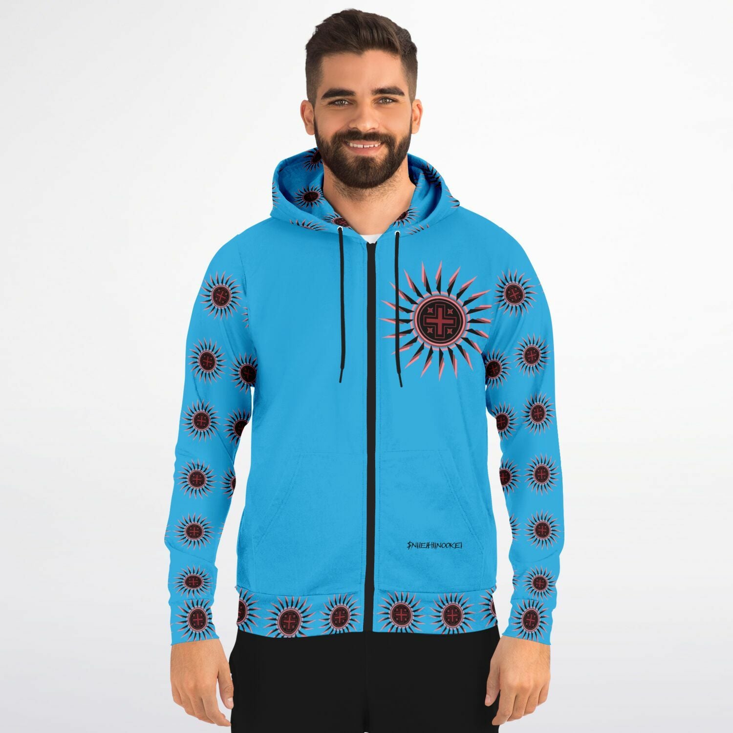 $NiieihiiNookei Athletic Zip-Up Hoodie - AOP